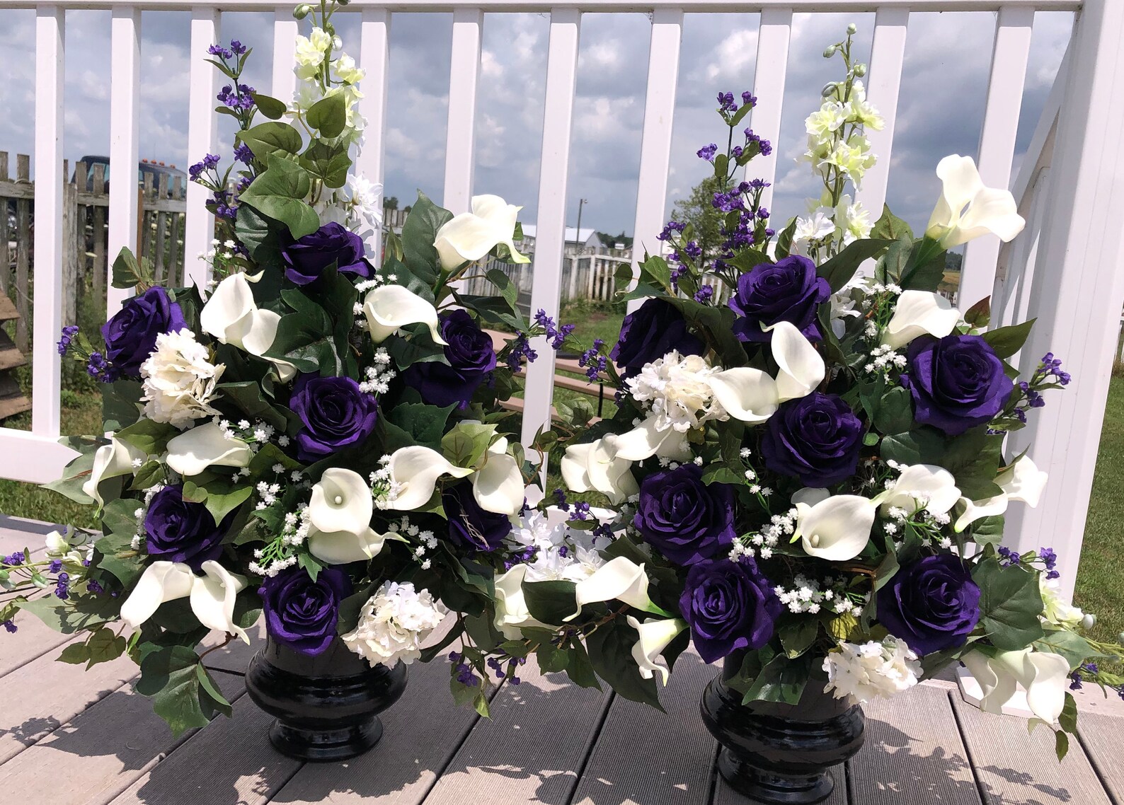 2 Purple and White Wedding Church Altar Reception Epic Silk | Etsy