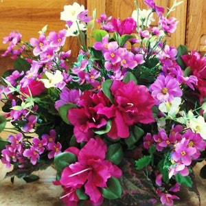 Spring Silk Flower Arrangements Pink, Violet or Custom Colors Dining Table Bedroom Living Room Mothers Day Easter Gifts Ships worldwide image 2