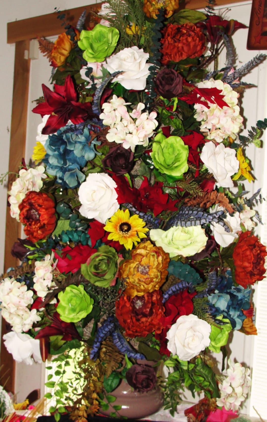 Colorful Tall Silk Flower Arrangement Event Gala Ballroom Etsy