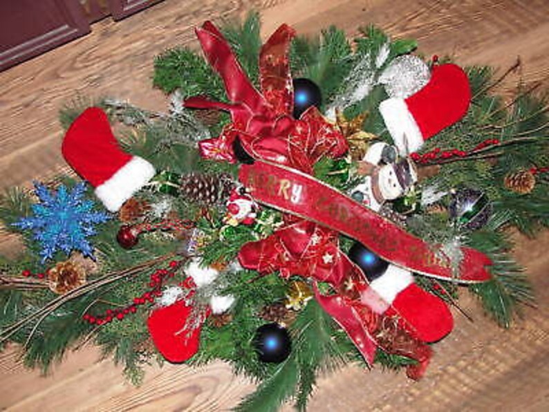 Christmas Grave Pillow Cascading Extra Stockings With Names Etsy