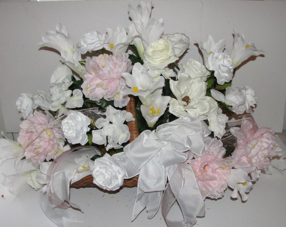 Baby Grandma Yellow Pink Roses Cemetery Grave Pillow Flowers Memorial 20/" x 15/"