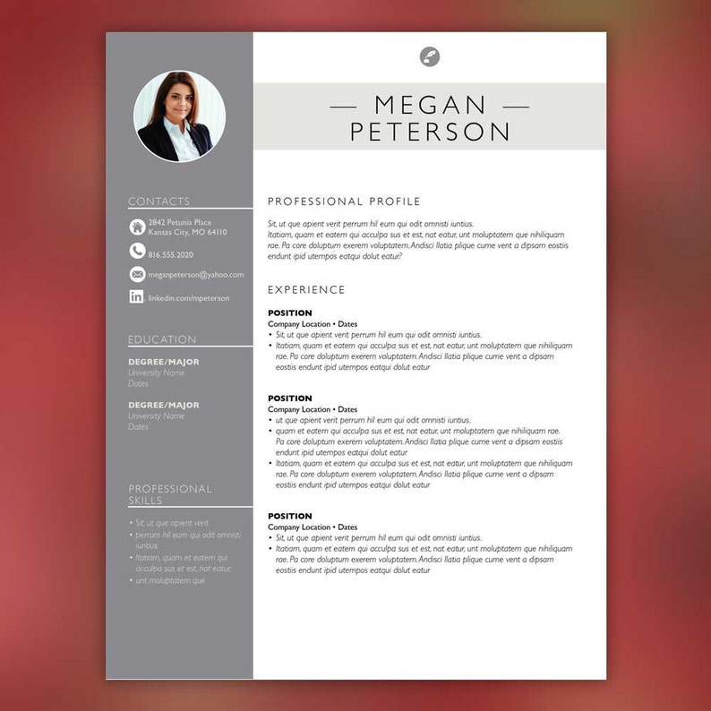 sales resume template resume with free cover letter and second page instant download ms office and adobe indesign peterson name on second page of resume