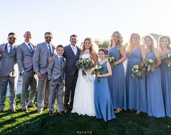 david's bridal steel blue