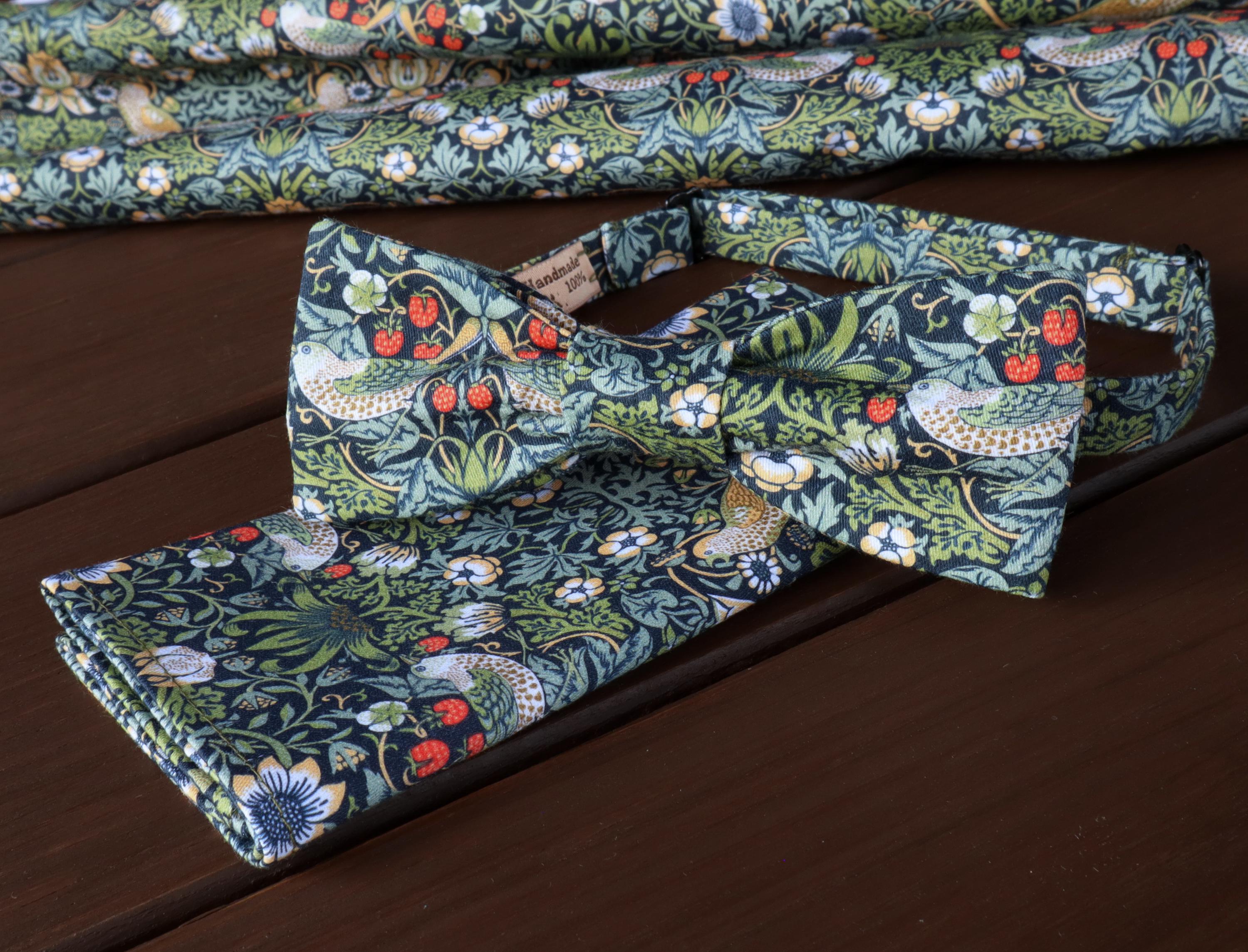 Floral Tie DUSTY SAGE Necktie David's Bridal Flower Garden Birds