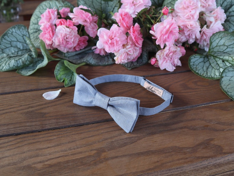 dusty blue tie david's bridal