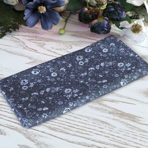 Pocket square BLUE Floral Steel Blue Matching Hanky White WildFlowers Wedding Grey  Floral Navy Blue Necktie  BowTie Special Order