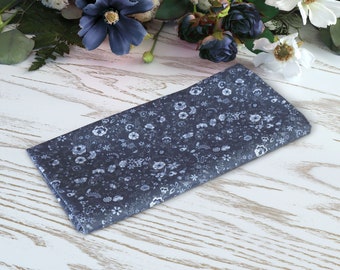 Pocket square BLUE Floral Steel Blue Matching Hanky White WildFlowers Wedding Grey  Floral Navy Blue Necktie  BowTie Special Order