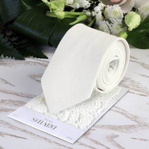 IVORY Tie David&#39;s Bridal White Men&#39;s skinny tie Vanilla Cream Wedding Necktie Suspenders Pocket square BowTie Special Order SALE