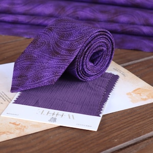 Wellen Amethyst Krawatte Hochzeit Lila Krawatte Skinny Hochzeitskrawatte Regency Krawatte Fliege Hosenträger Einstecktuch Sonderbestellung