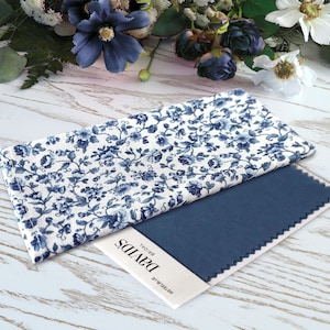 Einstecktuch Blue Floral Steel BlueDavid's Bridal Special Order