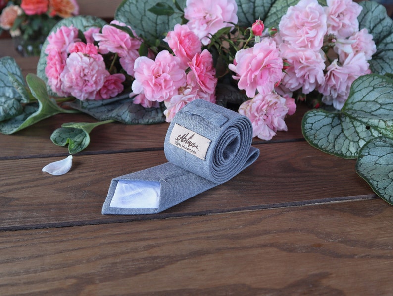 dusty blue tie david's bridal