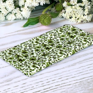 Pocket square Olive Floral - White Chinoiserie Floral Wedding Handkerchief, Leaf Green Matching Hanky, Moss Green Cotton Pocket Square