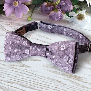 LILAC Floral Tie Wedding LAVENDER Haze WildFlowers Necktie Purple Floral Skinny tie WISTERIA Wedding Ties Davids Bridal Necktie SpecialOrder image 6