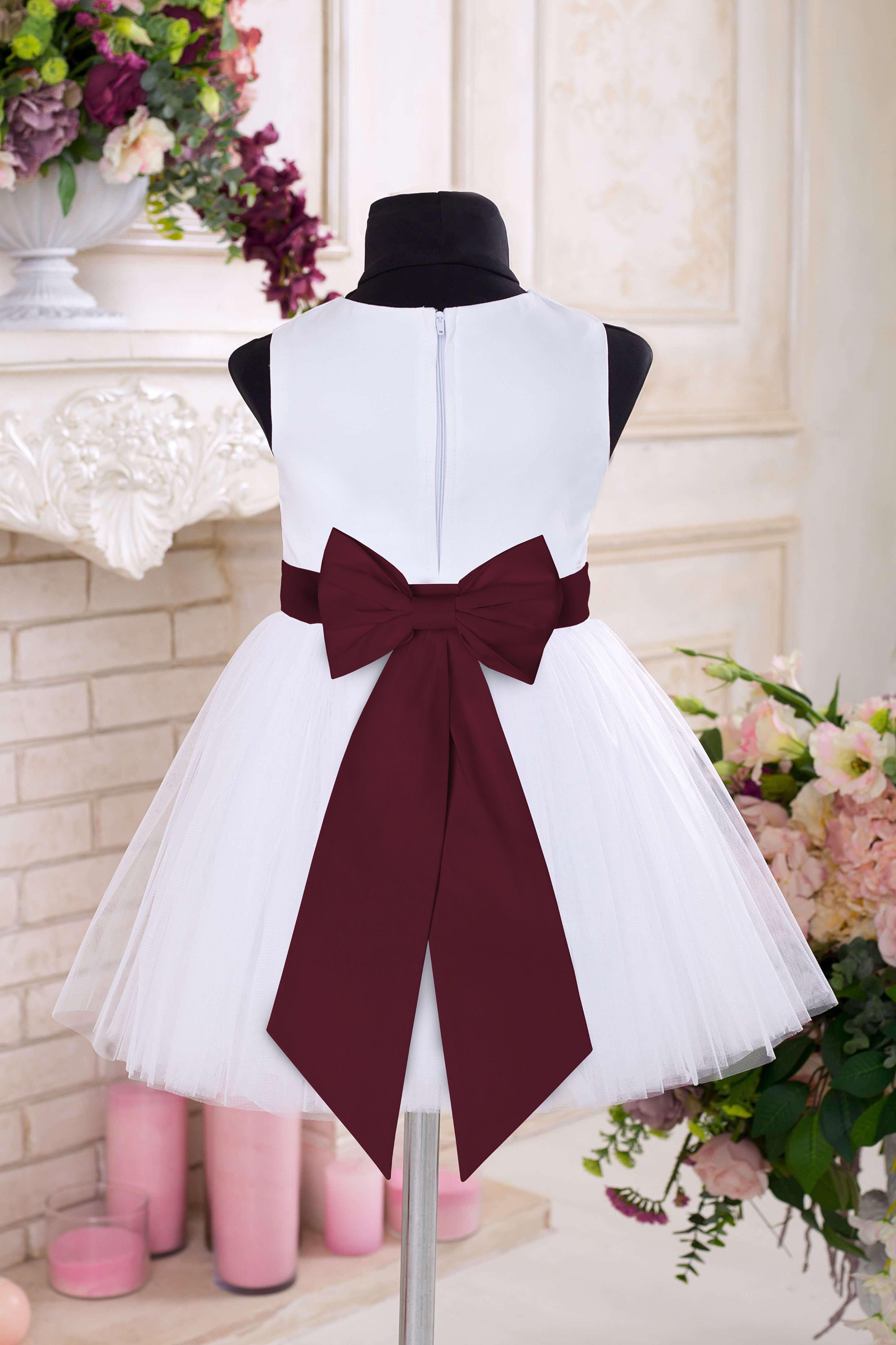 junior bridesmaid dresses velvet Junior Bridesmaid Velvet Dress with Draped Detail main image 1