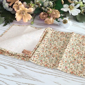 Pocket square Soft Vanilla Floral - Ivory Beige Matching Hanky Multicolored WildFlowers Wedding Cream Handkerchief Sand Cotton Pocket square