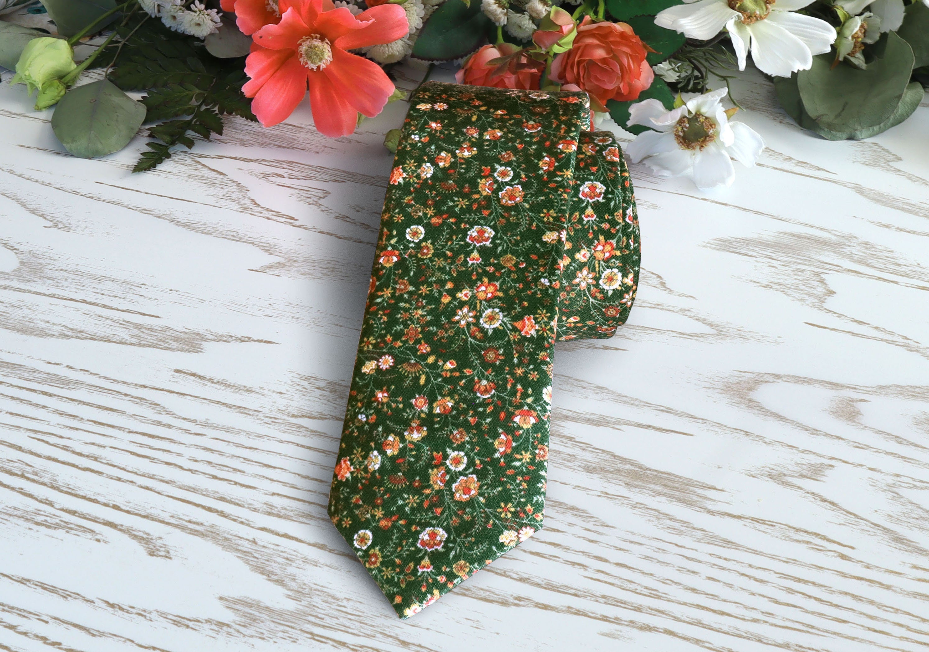 orange and green ties