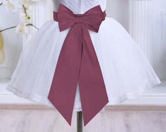 Flower Girl Sash  Tie Sash Bow CHIANTI David's Bridal Wedding Junior Bridesmaid  Wedding Sash Wedding Belt Custom colors