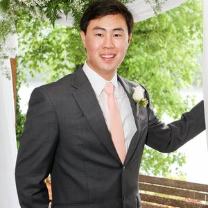 Necktie Peach Blush   Men&#39;s skinny tie   Wedding Ties   Necktie for Men Special Order