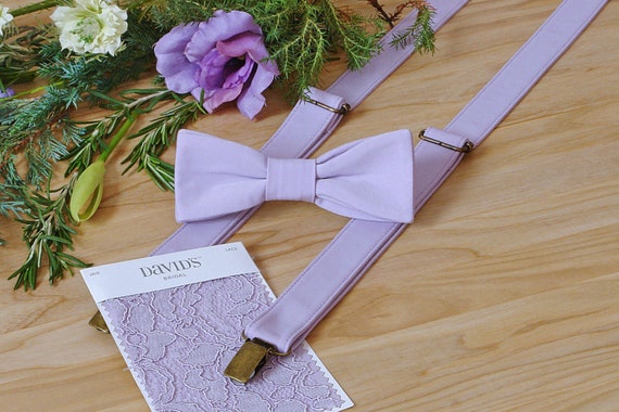 SUSPENDER and BOWTIE Set IRIS David's Bridal Lavender Wedding Suspenders  Purple Men's Suspenders Groomsmen Neckties Special Order - Etsy Australia