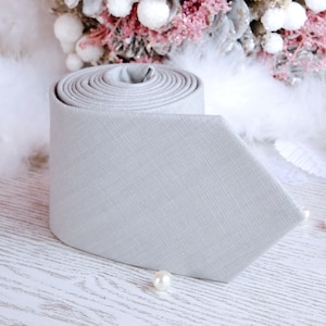 Men&#39;s Tie Barely Blue  Light Gray Tie Wedding Ties  Necktie in Solid Tonal  Groom Necktie Necktie for Men Special Order