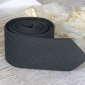 Charcoal Gray Tie  Men&#39;s skinny tie Wedding Ties  Necktie for Men Special Order