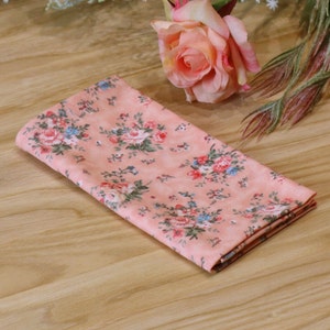 Pocket square Champagne Blush floral  Matching Hanky  Floral Pink Flowers Men&#39;s handkerchief  Wedding Ties Bridal Rose Carmine Special Order