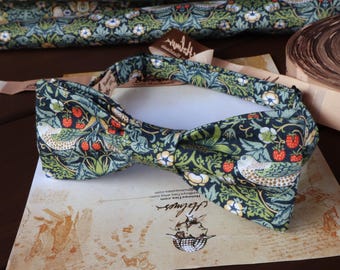 Bow Tie Floral DUSTY SAGE David's Bridal Bow-Tie Flower Garden Birds Bowtie Self-Tie Pre-Tied Wedding Dark Green Custom BowTie SpecialOrder