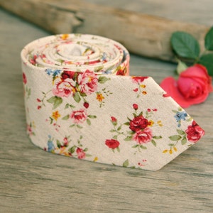 Champagne with Red Flowers Tie Champagne Floral tie  Wedding Ties  Necktie for Men Bow Tie Pocket square Special Order