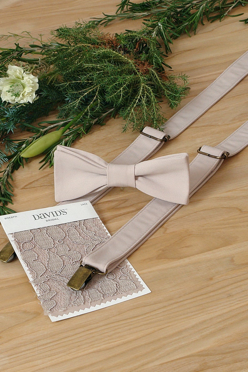Suspenders BISCOTTI David's Bridal Suspenders Taupe Beige Etsy