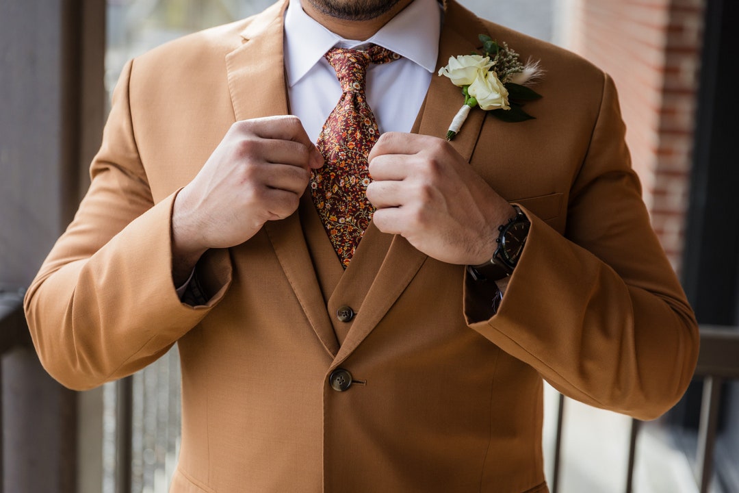 Cravatta Uomo Oca Bacca Papaveri - Fantasia Floreale In Poliestere, Sottile E Lucida, Perfetta Per Matrimoni E Feste - 4