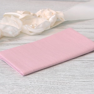 Pocket square  Parfait Pink Tickled Pastel pink hanky  Pale pink handkerchief SALE