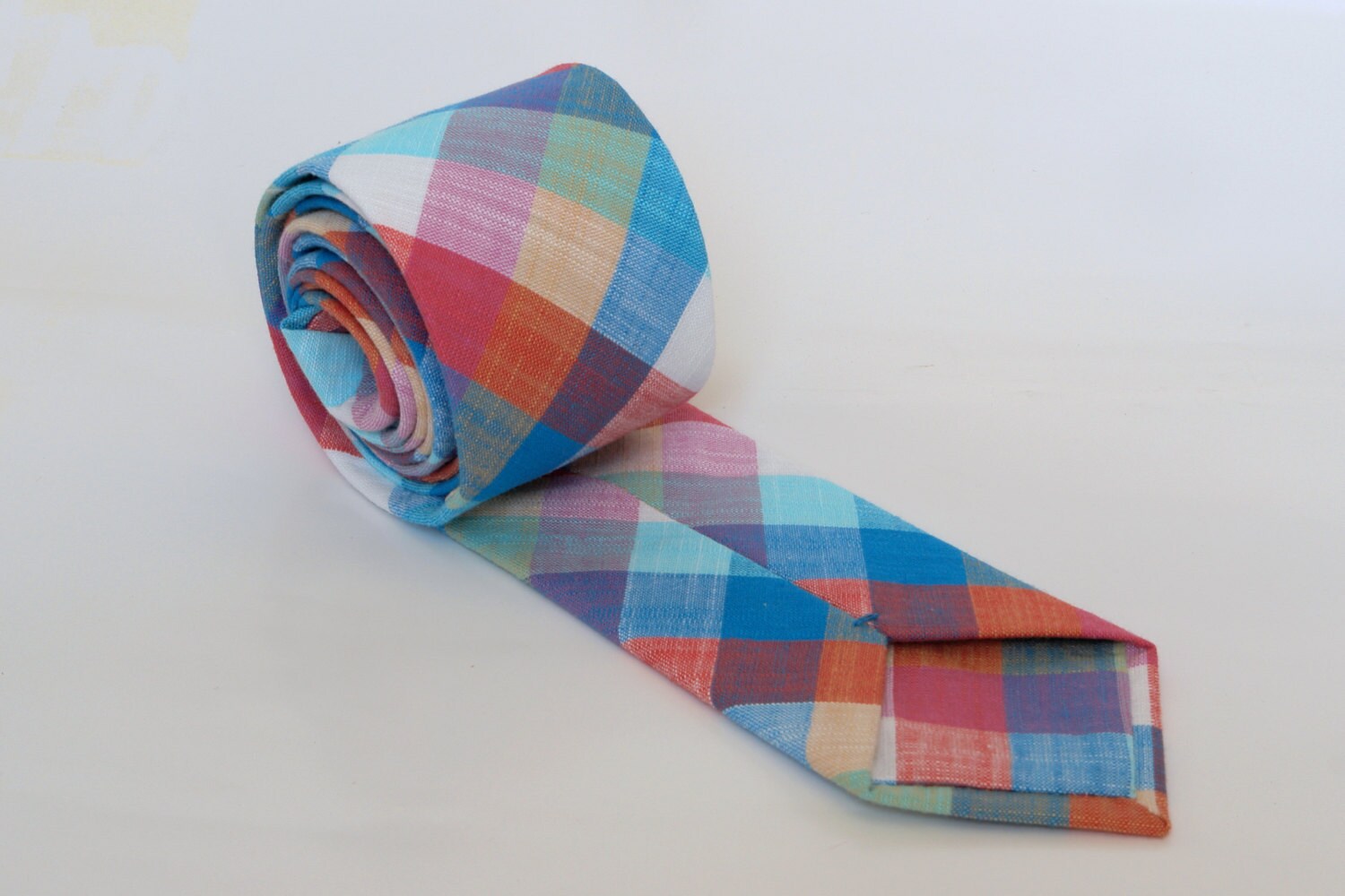 mens blue plaid tie