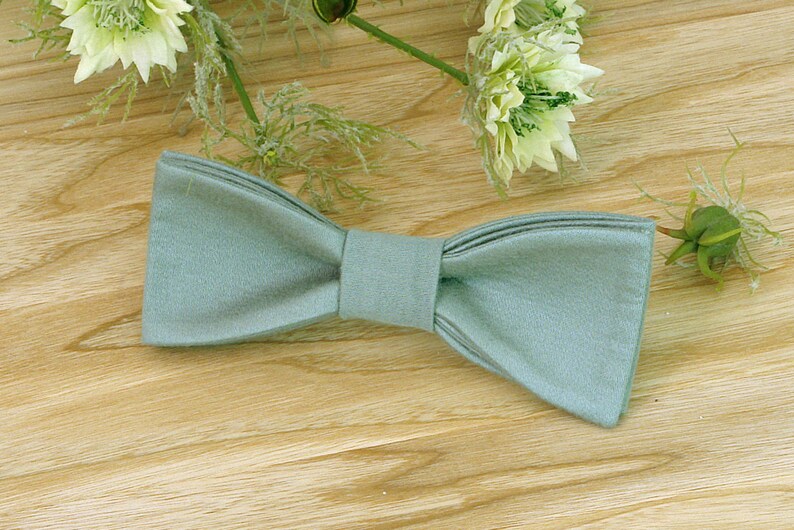 Bow Tie and Pocket Square Set Pale Jade Green Matching Bowtie Etsy