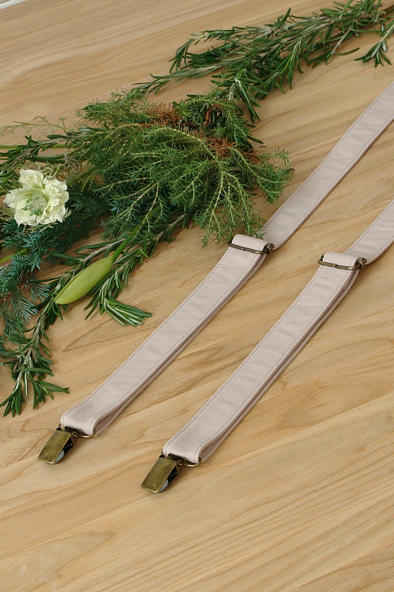 Suspenders BISCOTTI David's Bridal Suspenders Taupe Beige Etsy
