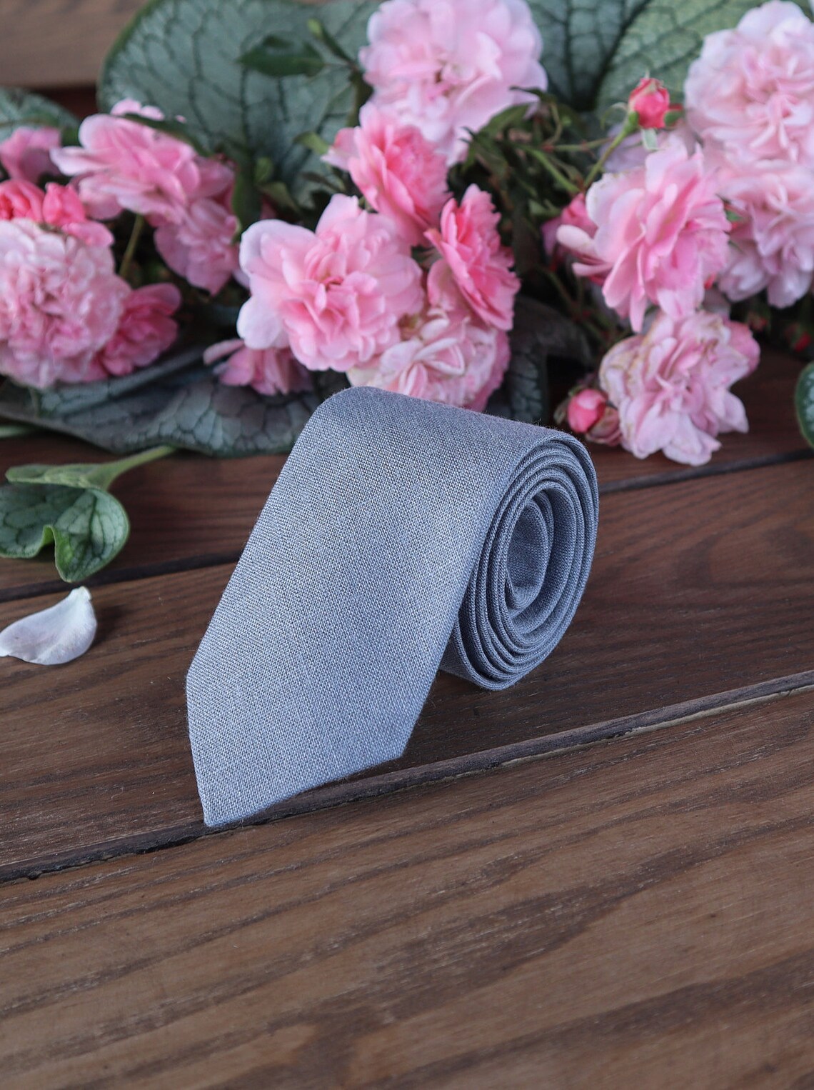 dusty blue tie david's bridal