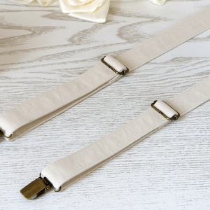 Champagne Linen Suspenders  Ivory Men&#39;s brown suspenders for groomsmen Ring Bearer  Rustic Wedding Braces Boys Suspenders Brown Suspenders