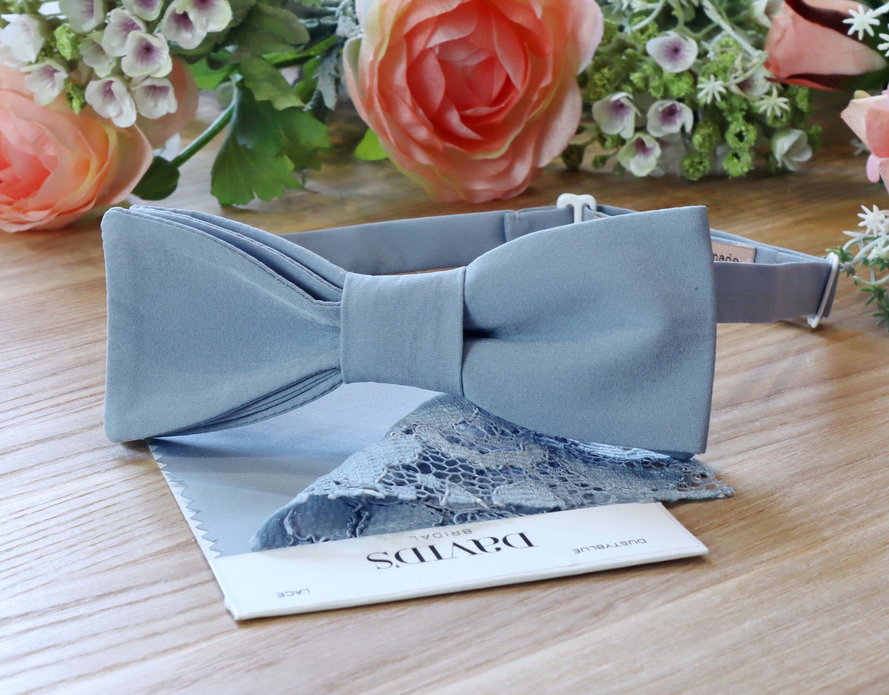 3814 Wallerg Satin Wedding Party Bow Sash-blue Color, (yc-bride DUSTY BLUE Flower Girl Sash With Bow - Floral Belt, Slate  main image 3