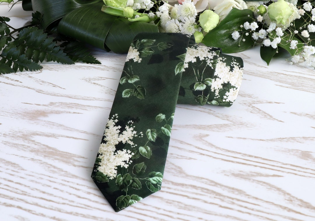 Emerald Green Floral Tie