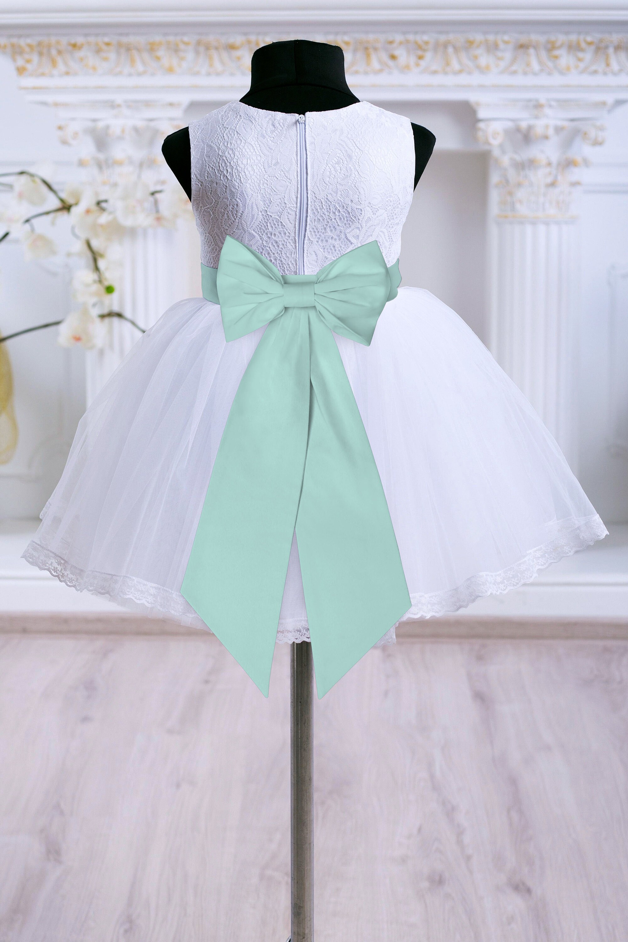 mint green sash for dress Green Linen Sash for Wedding Dress Hunter Green