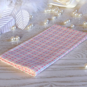 Sale 70% Off  Pocket square Pink Dogwood Afterglow Plaid  Blush Gingham Matching Hanky  Cotton Blush plaid  Men&#39;s handkerchief  SALE