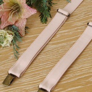 Suspenders BLUSH David&#39;s Bridal LINEN Suspenders Men Wedding Ring Bearer Wedding Men’s Suspenders Boys Suspenders  Special Order