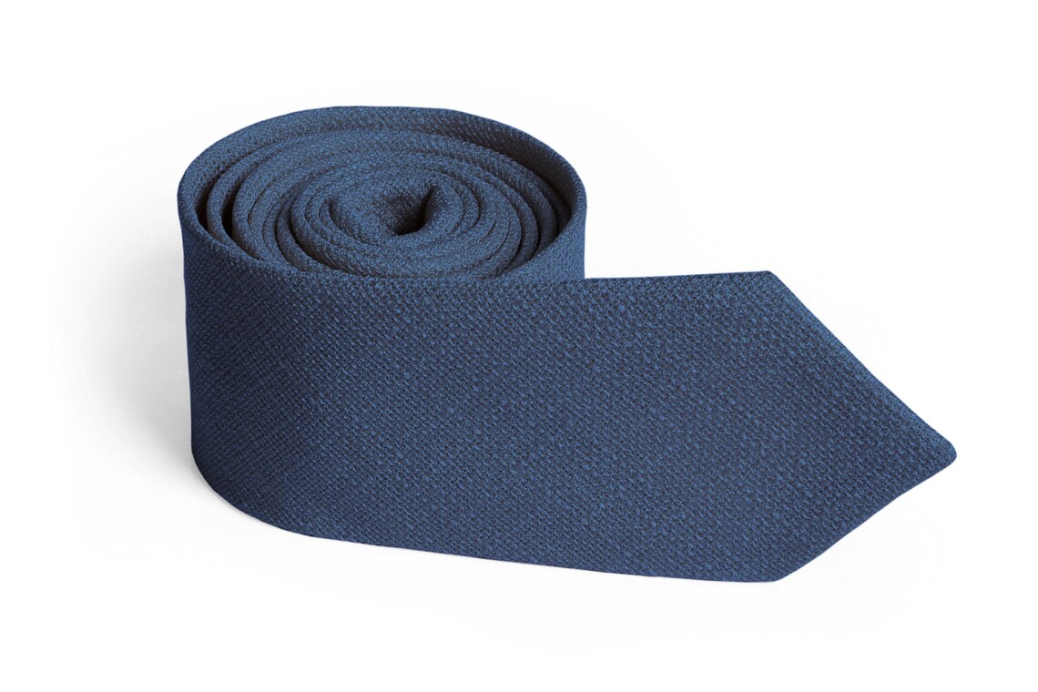 Steel Blue Tie Men's Skinny Ensign Blue Tie Dark Blue Etsy