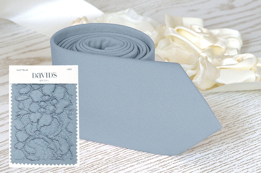 dusty blue tie david's bridal