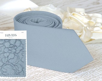 DUSTY BLUE Krawatte David's Bridal Herren-Krawatte, schmale Krawatte, Krawatte für Trauzeugen, Krawatte auf Sonderbestellung, Fliege, Einstecktuch, Hosenträger, Hochzeitskrawatte