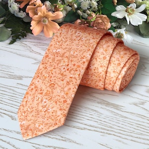 peach floral ties