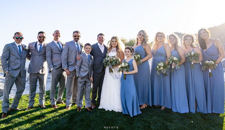 steel blue david's bridal