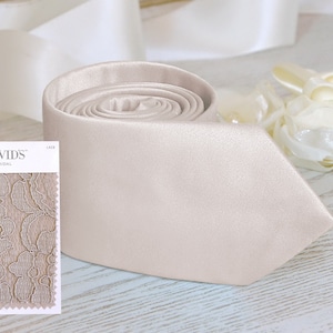 BISCOTTI Tie David&#39;s Bridal Men&#39;s skinny tie Groomsmen Neckties Silk Taupe Beige Pocket square Suspenders Wedding Ties Necktie Special Order