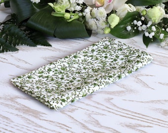 Pocket square Green Floral White Matching Hanky Moss WildFlowers Fern Wedding Forest Floral Necktie BowTie Special Order