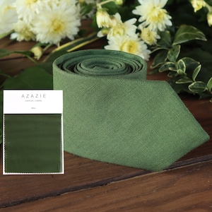 Olive Tie  AZAZIE  Men's skinny tie Green Bridesmaid Dresses Wedding Necktie Suspenders Pocket square BowTie Special Order SALE