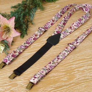 Suspenders Floral Chianti David&#39;s Bridal Dusty Pink Floral Braces Dusty Rose  Wedding Suspenders  Men&#39;s Suspenders Special Order